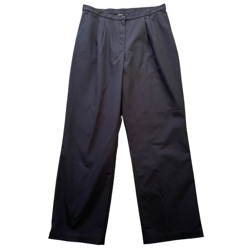 TravelSmith Black Pleat Front Straight Leg Trouser 16